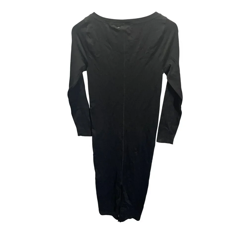 Ingrid & Isabel Black Bodycon Maternity Dress 3/4 Sleeve Comfortable Stretch Fab